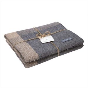 Ember Alpaca Wool Plaid Throw Blanket